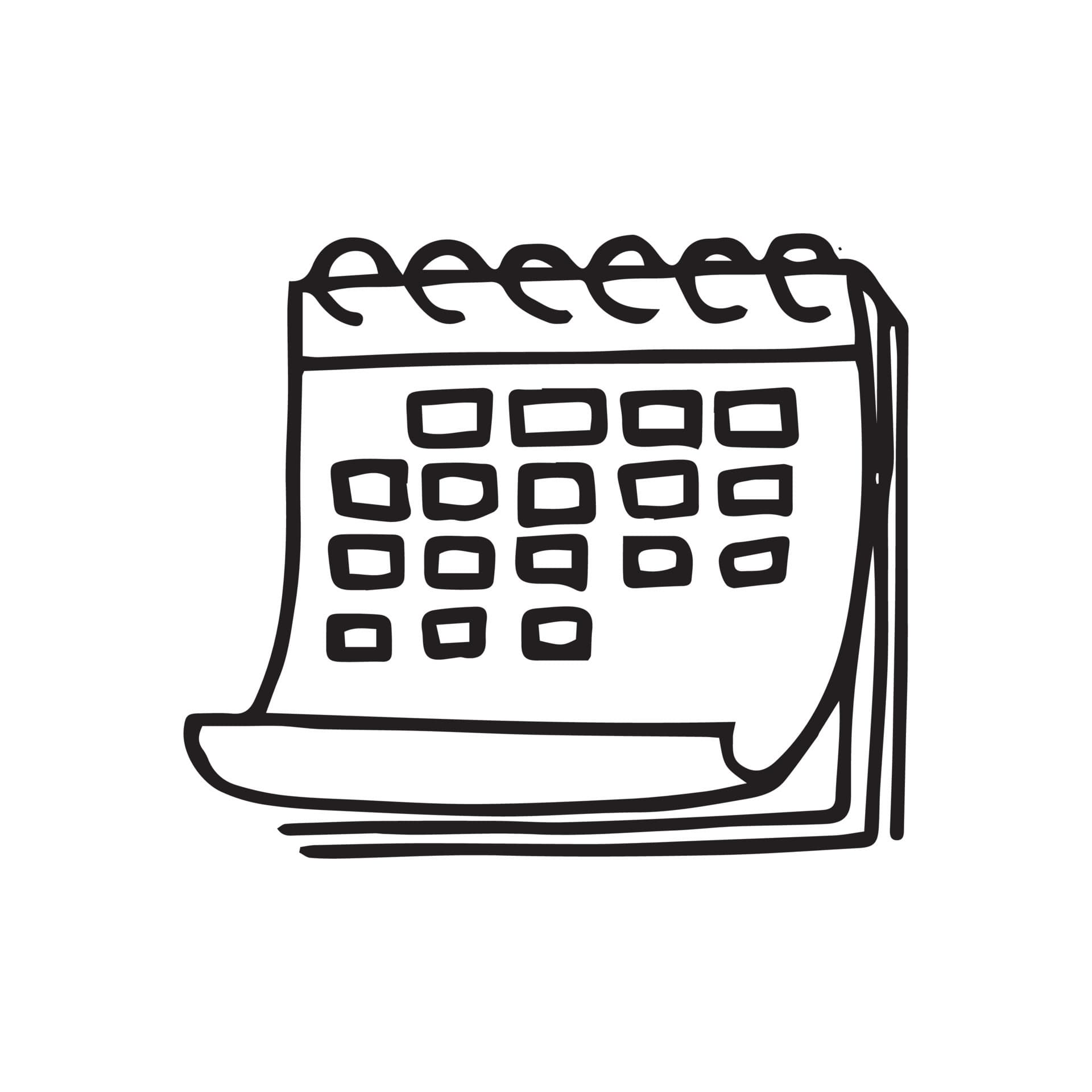 Sketch of a calendar