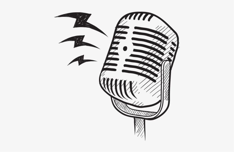 Sketch of a vintage microphone