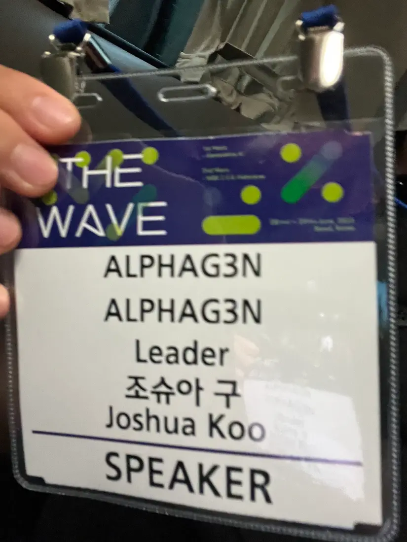 Joshua Koo, founder and lead of ALPHAG3N, speaks at TheWaveSeoul conference at COEX in Seoul, Korea photo 7