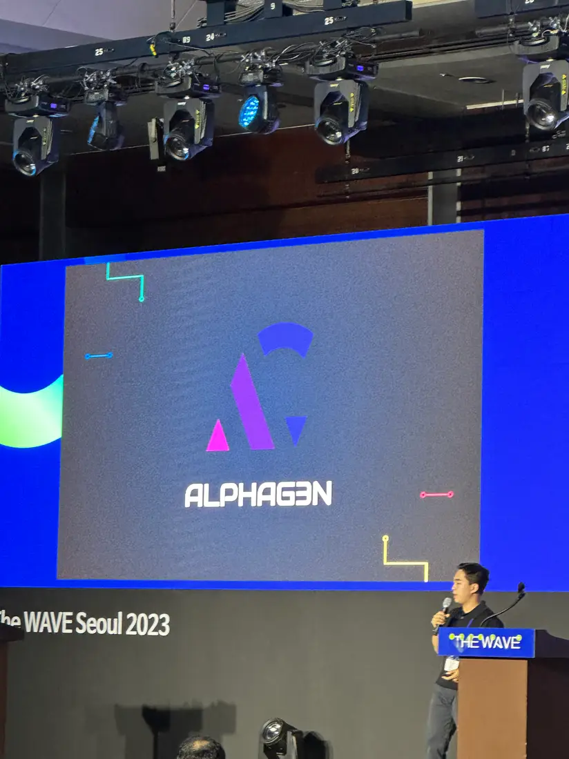 Joshua Koo, founder and lead of ALPHAG3N, speaks at TheWaveSeoul conference at COEX in Seoul, Korea photo 8